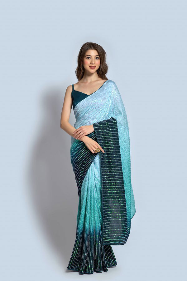 Padding 01 Fancy Stylish Party Wear Vichitra Silk Saree Collection